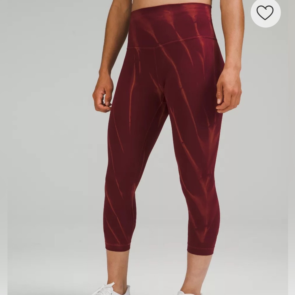 Lululemon Wunder Train High Rise Crop Sun Bleached Red Merlot color Everlux